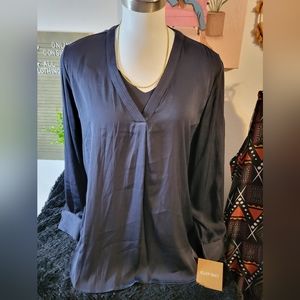 XL Ellen Tracy navy blue Blouse
